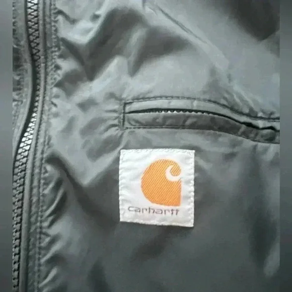 Carhartt Women’s Fleece Lined Hooded Full Zip Nylon Black Jacket Sz L - Picture 9 of 16
